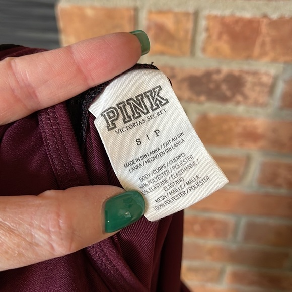 Victoria's Secret Maroon Long Sleeve Mesh Back Shirt - Picture 5 of 5